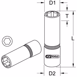 KS Tools 922.1526 douills et ensemble de douilles