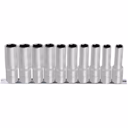 Jeu de 10 douilles 6 pans ULTIMATE® sur rail 1/4'', 4-13 mm