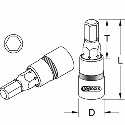 Kstools - Douilles tournevis ultimate® 1/4 6 pans 5/32''