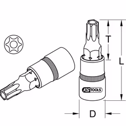 KS Tools Douille tournevis ULTIMATE TORX® percé 3/8'', L.50 mm - TB20 - Vue supplémentaire 2