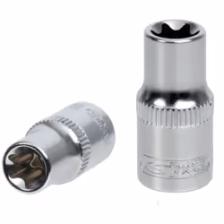 TORX®E Carré d'entraînement intérieur selon DIN 3120 / ISO 1174-1 avec encoche pour verrouillage par bille Finition chromée s ...