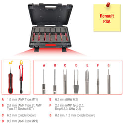 Kstools - Assortiment d'extracteurs de cosses pour connecteurs Renault / psa, 7 pcs