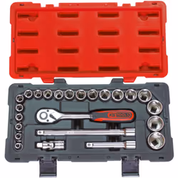 Description générale Coffret de douilles et accessoires KS TOOLS ULTIMATE® de 24 pièces, conçu pour répondre à tous vos besoi ...