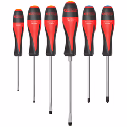 Description générale Jeu de 6 tournevis ULTIMATE® comprenant des tournevis plats et pozidriv, idéal pour un usage quotidien o ...