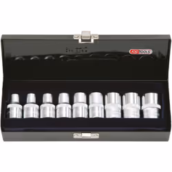 TORX®E Carré d'entraînement intérieur selon DIN 3120 / ISO 1174-1 avec encoche pour verrouillage par bille Finition chromée s ...