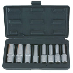 Coffret de 8 douilles TORX®, L.75 mm - 1/2'' - E10 à E24