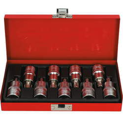 KS Tools - Coffret de 9 douilles tournevis TORX® percé 1/2'', T20 à T60 - 922.1802