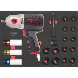Module de douilles et clé à chocs pneumatique 1/2' KS TOOLS - 20 pièces - 712.1020