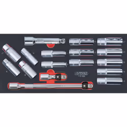 Module de douilles longues et accessoires 1/2'', 17 pièces