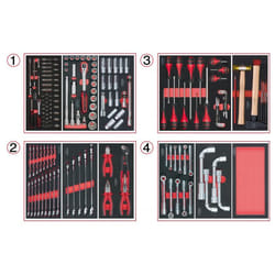 Composition d'outils 4 tiroirs pour servante, 173 pièces