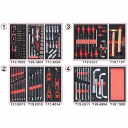 Composition d'outils 4 tiroirs pour servante, 173 pièces