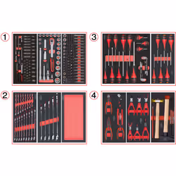 Composition d'outils 4 tiroirs pour servante, 241 pièces