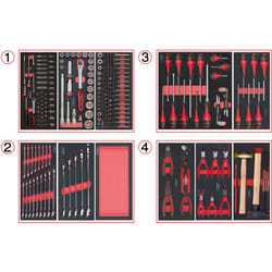 Composition d'outils 4 tiroirs pour servante, 241 pièces