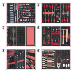 Kstools - Composition d'outils 6 tiroirs pour servante, 428 pièces