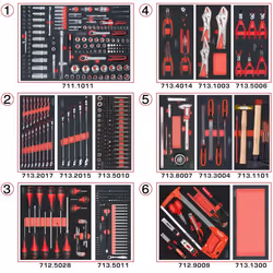 Composition d'outils 6 tiroirs pour servante, 455 pièces