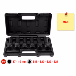 KS Tools 460.1505, Ensemble de douilles, 3/4", 6 tête(s), Acier au chrome-molybdène, ISO 1174, DIN 3121, 1,9 kg