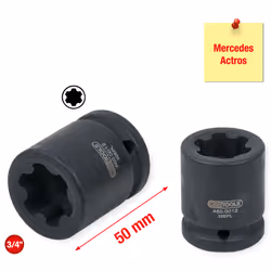 KS Tools 460.0012, Prise, 3/4", 1 tête(s), Acier au chrome-molybdène, ISO 1174, DIN 3121, 370 g