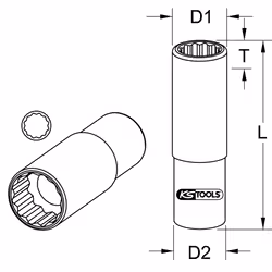 KS Tools 917.1261-E douills et ensemble de douilles Prise - Vue supplémentaire 2