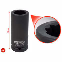 KS Tools 150.1724, Prise, 3/4", 1 tête(s), Acier au chrome-molybdène, DIN 3120, ISO 1174, 520 g