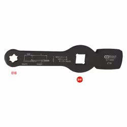 KS Tools 3/4\" Schlag-Torx-E-Schlüssel mit 2 Schlagflächen E18 517.0908, 1 pièce(s), Sulfate de chondroïtine, 21,5 cm, 540 g