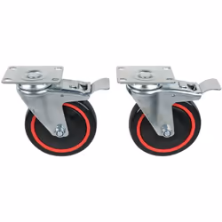 Jeu de roues pivotantes RACINGline, avec frein de roulement et de rotation, incl. vis Diamètre de la roue en mm 125.0 Pièces ...