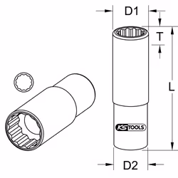 Douilles ULTIMATE 12 pans longues 10 mm