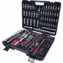 1/4 + 3/8 + 1/2 Coffret de douilles, 195 pièces