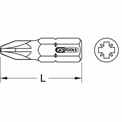 Mini embouts de vissage POZIDRIV®, L.18 mm 0, L. 18 mm du coffret 918.3050
