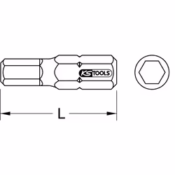 Mini embouts de vissage 6 pans, L.18 mm 5,0 mm