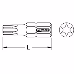 Kstools - Embout de vissage 1/4'' torx® T10, l. 18 mm du coffret 918.3050