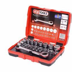 KS TOOLS Coffret de douilles et d'embouts de visage 1/4 + 11 mm, 31 pcs - 918.3050