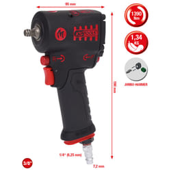 KS Tools miniMONSTER Clé à chocs pneumatique 3/8" 1390 Nm 515.1190