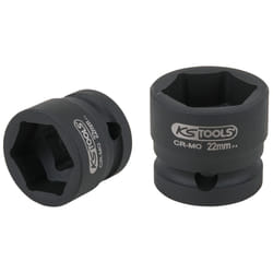 Kstools - ks tools 515.0071 - douille à chocs 6 pans 1/2'', l. 28 mm - 22 mm - uniquement pour utilisation à chocs - en chrome-molybdène