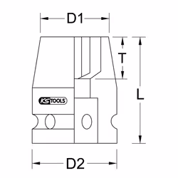 Kstools - ks tools 515.0072 - douille à chocs 6 pans 1/2'', l. 28 mm - 23 mm - uniquement pour utilisation à chocs - en chrome-molybdène