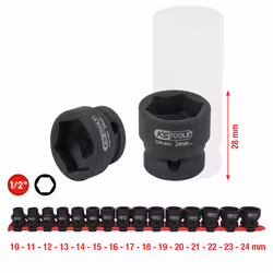 KS Tools 515.0055, Ensemble de douilles, 1/2", 15 tête(s), Acier au chrome-molybdène, ISO 1174, DIN 3129, ISO 2725-2, DIN 312 ...