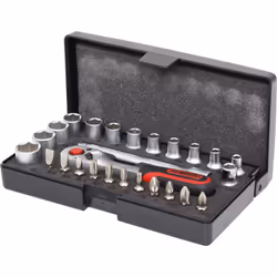 6 pans Système FlankTraction Finition satinée Chrome Vanadium Coffret robuste en matière plastique Dent 72 Pièces dans l'ense ...