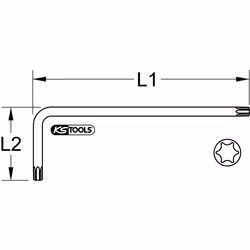 Kstools - Clé mâle coudée Torx à embout sphérique, xl, T30, jaune clair