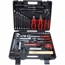 Douilles et accessoires 1/4"-1/2", clés et autres outils Coffret en matière plastique robuste Outils en Chrome vanadium de qu ...