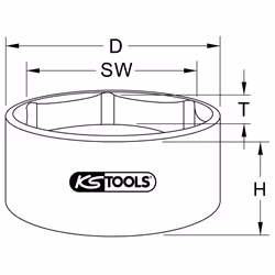 KS Tools 460.0145 Douille à choc Noir