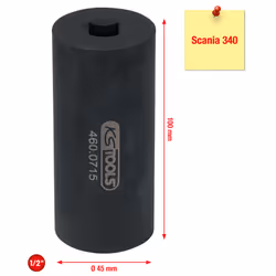 KS Tools 460.0715, Prise, 1/2", 1 tête(s), Acier, DIN 3120, ISO 1174, 480 g