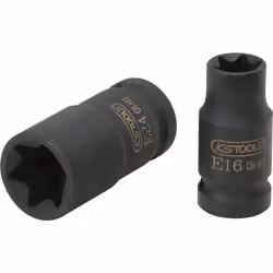 Torx E Carré d’entraînement selon DIN 3121 / ISO 1174 Version courte Pour actionnement de machines Tête brunie Chrome-Molybdè ...