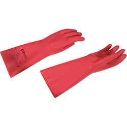 Gants de protection électrique avec revêtement isolant, taille 8, rouges