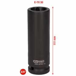KS Tools 460.0014, Prise, 3/4", 1 tête(s), Acier au chrome-molybdène, ISO 1174, DIN 3121, 762 g