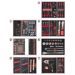 Kstools - Composition d'outils 7 tiroirs pour servante, 337 pièces