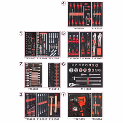 Kstools - Composition d'outils 7 tiroirs pour servante, 337 pièces