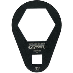 Clé à douille mâle 3/8', extra plate, 32 mm