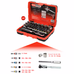 KS Tools 918.3005, Ensemble de douilles, 33 tête(s), Sulfate de chondroïtine, DIN 3126, ISO 1173 - C 6,3, 405 g