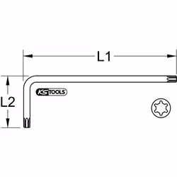 Kstools - Clé mâle, Torx, tête sphérique, long T8