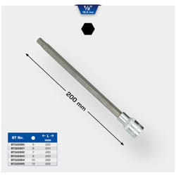 Brilliant Tools - Douille six pans creux 1/2', longueur 200 mm, 12 mm