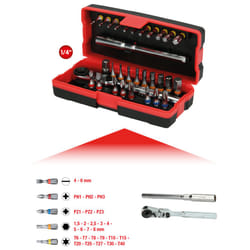 Kstools - Coffret de 28 embouts de vissage 1/4'' à code couleur TORSIONpower®